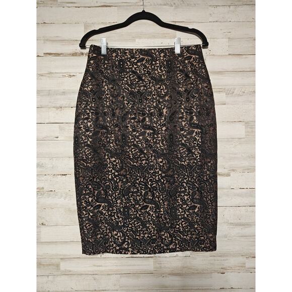 Worthington Gold Jacquard Pencil Skirt Size 8 New Msrp $44.00 - Picture 1 of 10